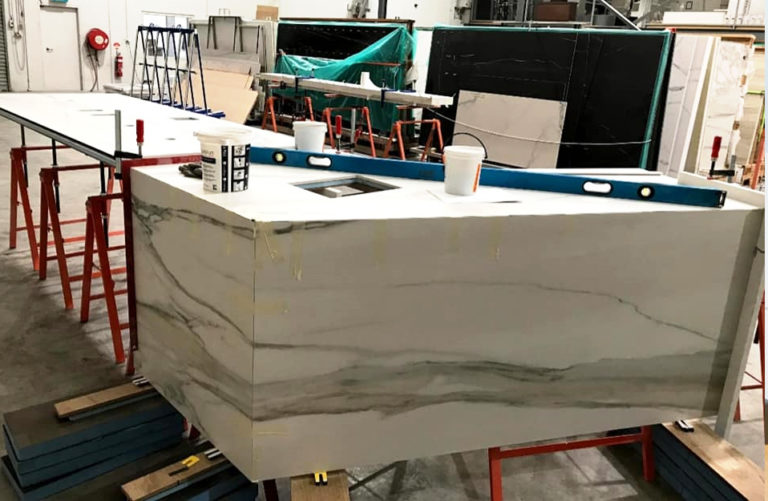Kitchen benchtop project by APD Porcelain Benchtops
